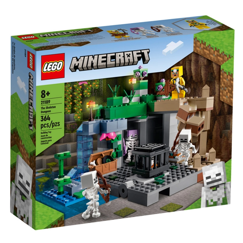 LEGO 21189 - سیاه‌چال اسکلت‌ها با مینی‌فیگور و جزئیات بازی ماینکرفت.