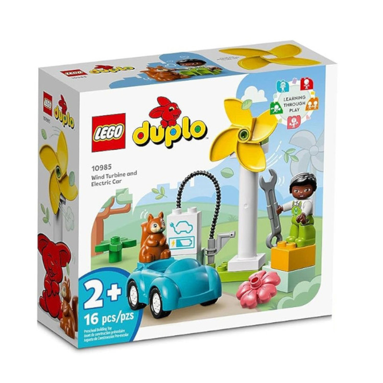 لگو DUPLO 10985 - توربین بادی شهر با فیگور کودک، ماشین زباله و آموزش انرژی پاک.