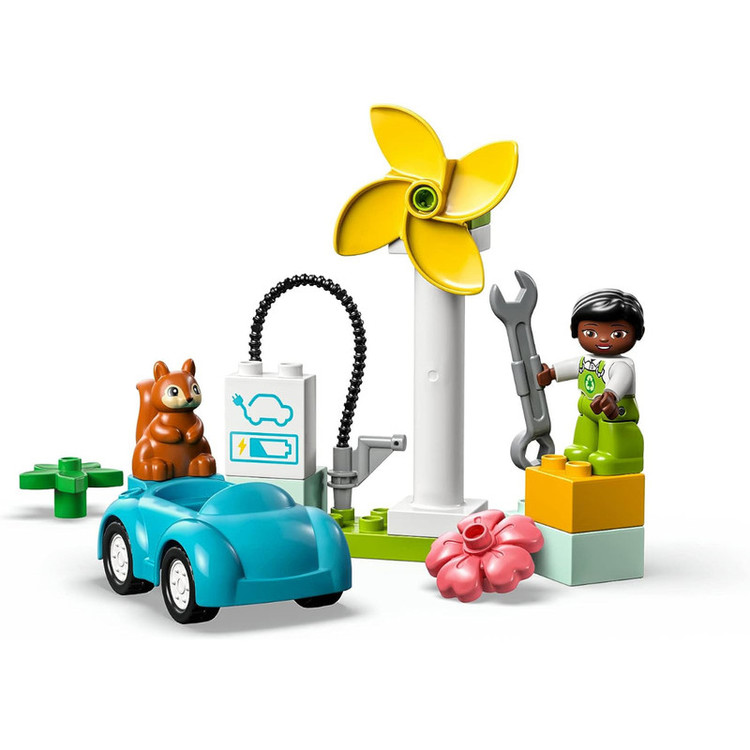 لگو DUPLO 10985 - توربین بادی شهر با فیگور کودک و ماشین زباله.
