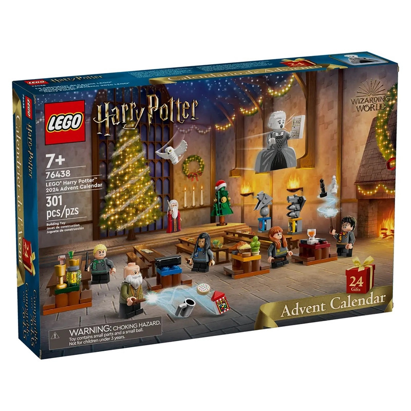لگو Harry Potter 76438 - تقویم آدونت جادویی با ۲۴ محفظه، شامل فیگورهای هری پاتر و مینی‌مدل‌های هاگوارتز.